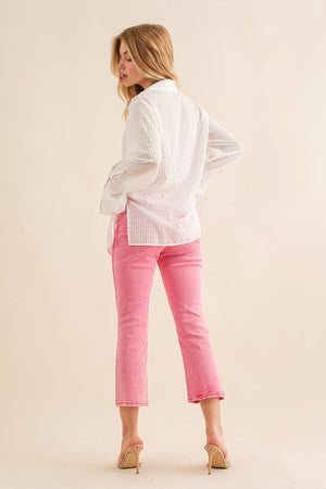 STUDDED RHINESTONE DISTRESSED DENIM JEANS - Evolve Elegance Boutique