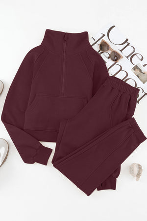 HALF-ZIP SPORTS SET WITH POCKETS - Evolve Elegance Boutique