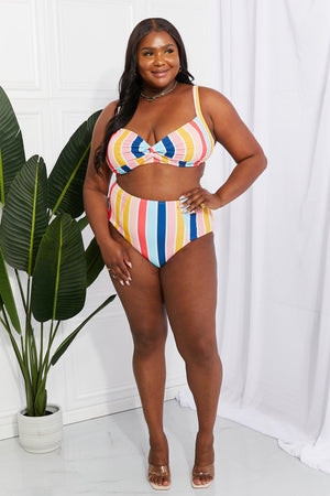 MARINA WEST SWIM TAKE A DIP TWIST HIGH-RISE BIKINI IN STRIPE - Evolve Elegance Boutique