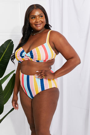 MARINA WEST SWIM TAKE A DIP TWIST HIGH-RISE BIKINI IN STRIPE - Evolve Elegance Boutique