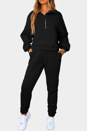 HALF-ZIP SPORTS SET WITH POCKETS - Evolve Elegance Boutique