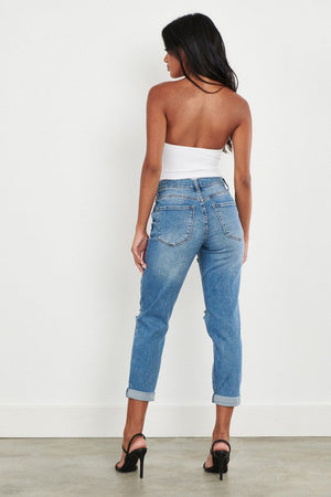 HIGH WAISTED BOYFRIEND JEANS - Style Boutiqe