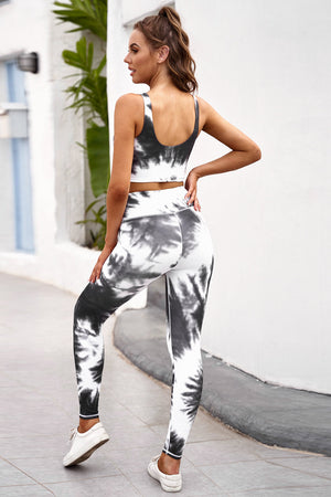 TIE-DYE CROP TOP AND LEGGINGS SET - Evolve Elegance Boutique