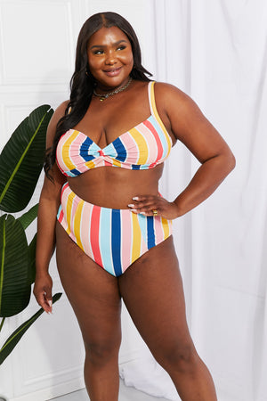 MARINA WEST SWIM TAKE A DIP TWIST HIGH-RISE BIKINI IN STRIPE - Evolve Elegance Boutique