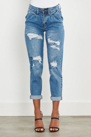 HIGH WAISTED BOYFRIEND JEANS - Style Boutiqe