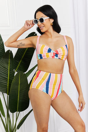 MARINA WEST SWIM TAKE A DIP TWIST HIGH-RISE BIKINI IN STRIPE - Evolve Elegance Boutique