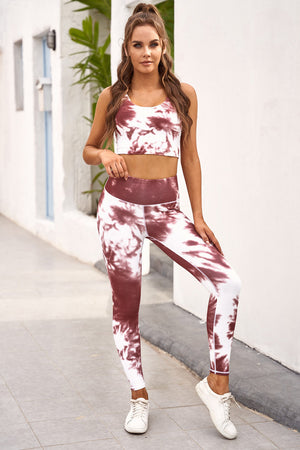 TIE-DYE CROP TOP AND LEGGINGS SET - Evolve Elegance Boutique