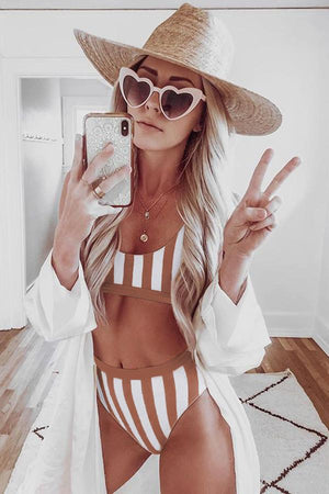 STRIPED TANK HIGH WAIST BIKINI - Evolve Elegance Boutique