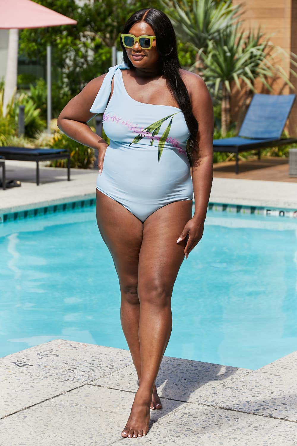 MARINA WEST SWIM VACAY MODE ONE SHOULDER SWIMSUIT IN PASTEL BLUE - Evolve Elegance Boutique