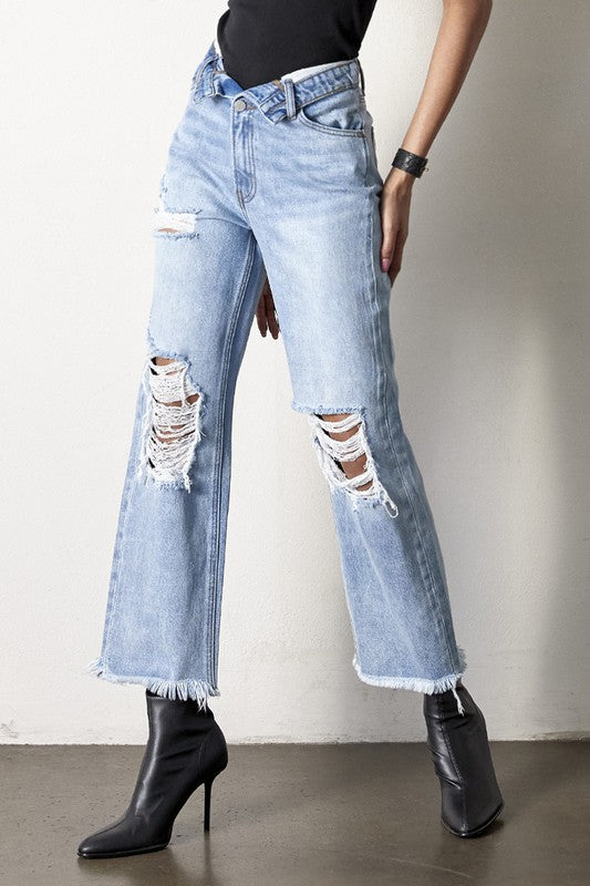 FLIP STRAIGHT JEANS - Evolve Elegance Boutique