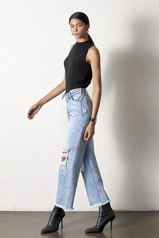FLIP STRAIGHT JEANS - Evolve Elegance Boutique