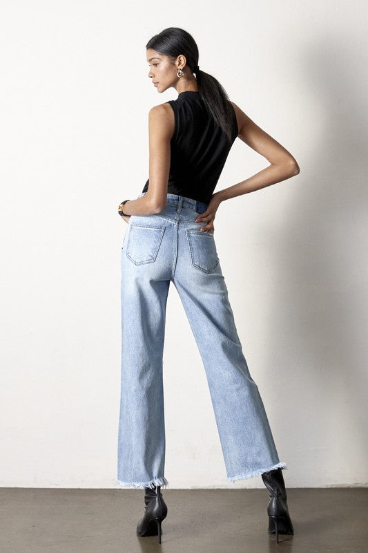 FLIP STRAIGHT JEANS - Evolve Elegance Boutique