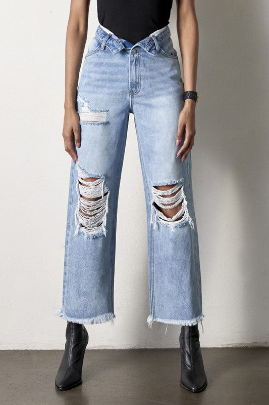 FLIP STRAIGHT JEANS - Evolve Elegance Boutique