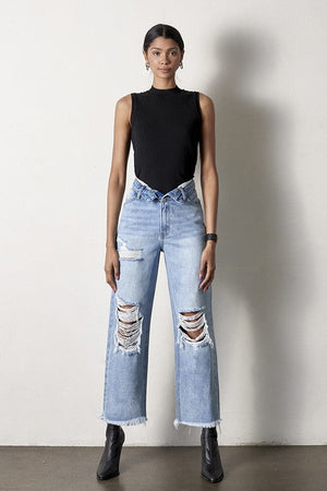 FLIP STRAIGHT JEANS - Evolve Elegance Boutique