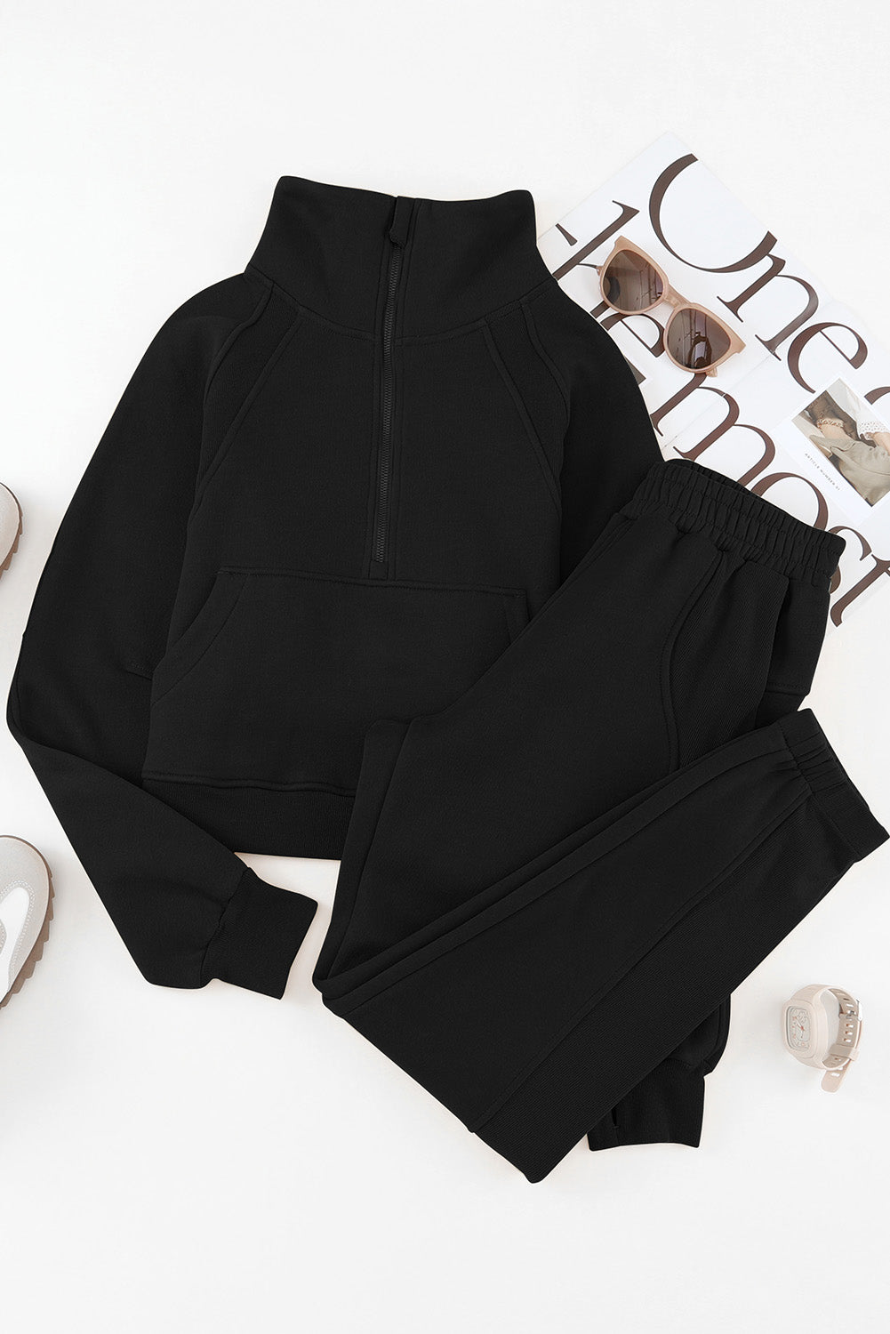 HALF-ZIP SPORTS SET WITH POCKETS - Evolve Elegance Boutique