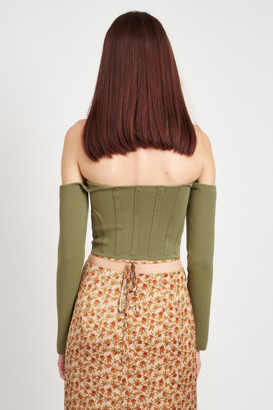 LONG SLEEVE OFF SHOULDER TOP - Evolve Elegance Boutique