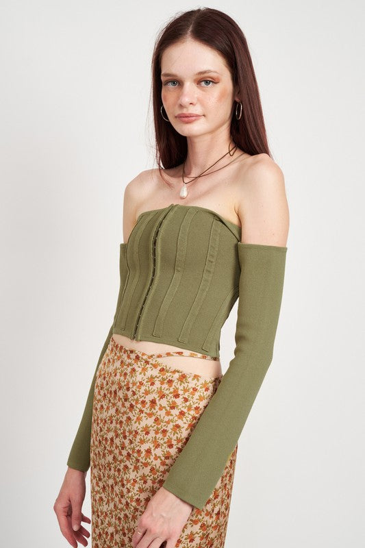 LONG SLEEVE OFF SHOULDER TOP - Evolve Elegance Boutique