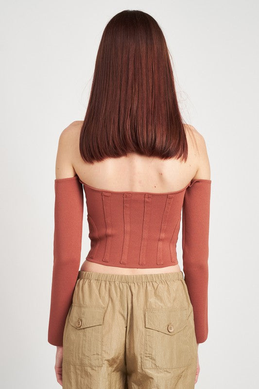 LONG SLEEVE OFF SHOULDER TOP - Evolve Elegance Boutique