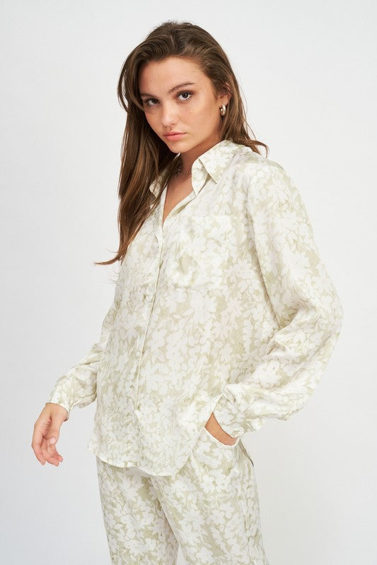 PRINTED BOYFRIEND SHIRT - Evolve Elegance Boutique