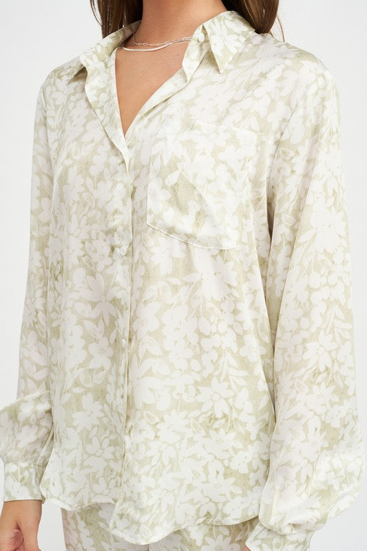 PRINTED BOYFRIEND SHIRT - Evolve Elegance Boutique