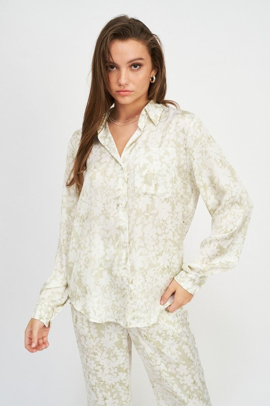 PRINTED BOYFRIEND SHIRT - Evolve Elegance Boutique