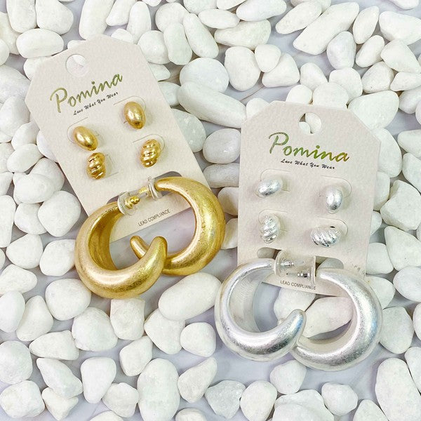 SET OF 3, PERFECT MIX HOOP EARRINGS - Evolve Elegance Boutique