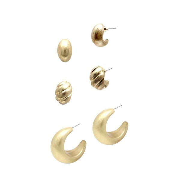 SET OF 3, PERFECT MIX HOOP EARRINGS - Evolve Elegance Boutique