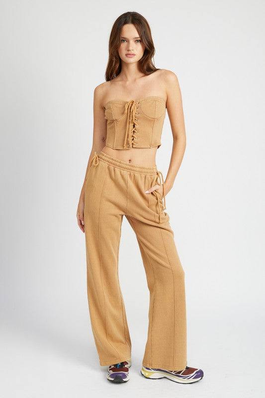 FRENCH TERRY STRAPLESS BUSTIER TOP - Evolve Elegance Boutique