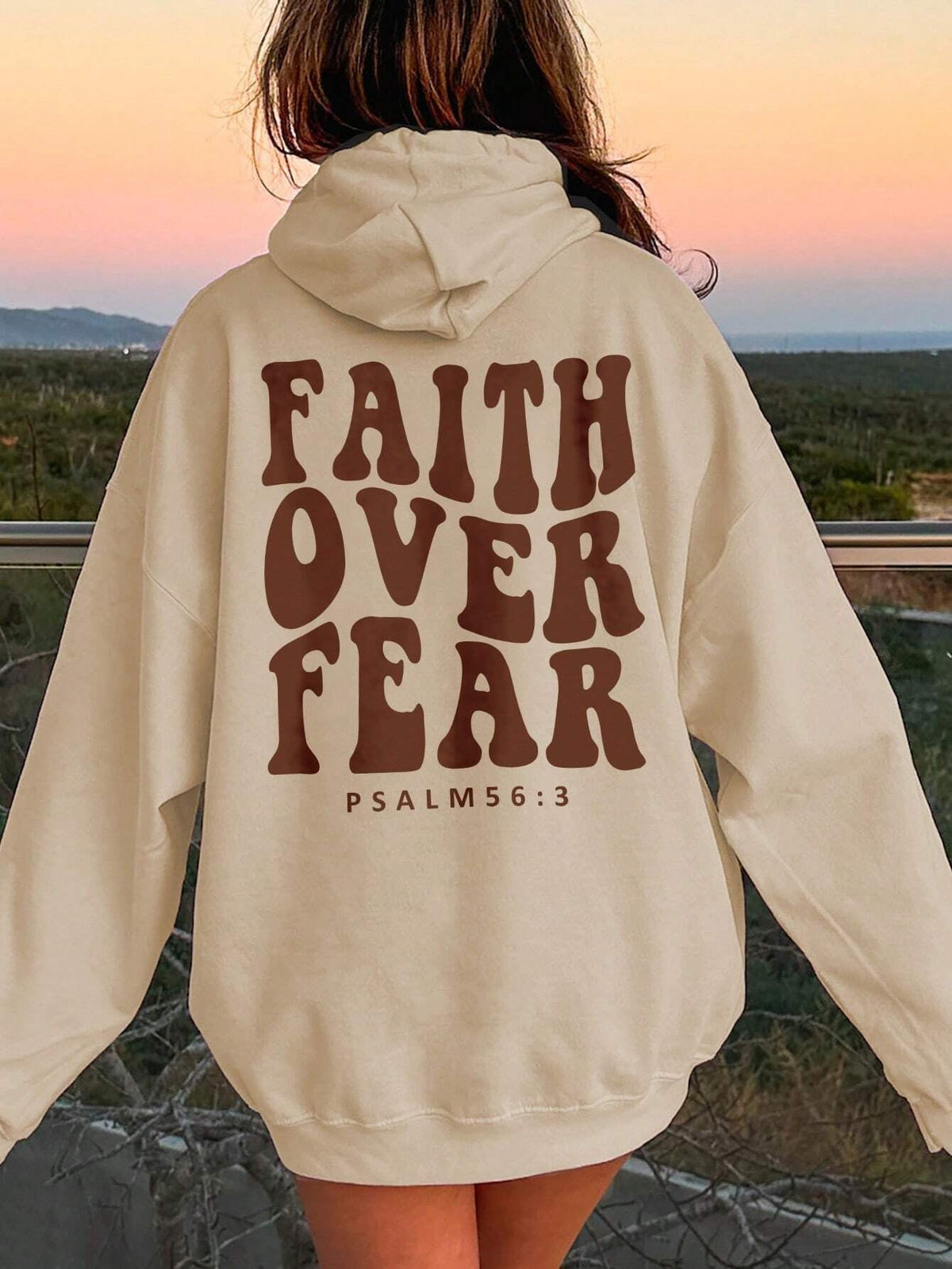 FAITH OVER FEAR DROPPED SHOULDER HOODIE - Evolve Elegance Boutique