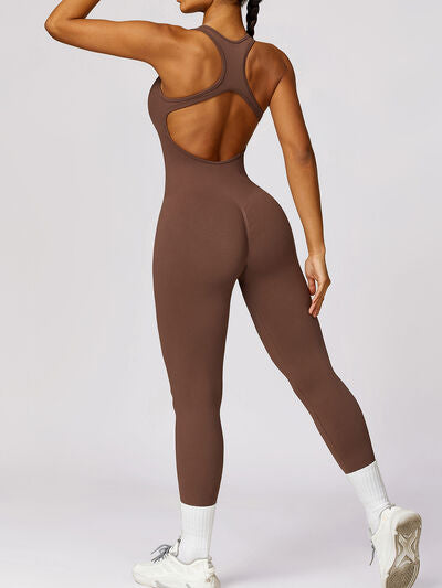 CUTOUT RACERBACK ACTIVE JUMPSUIT - Evolve Elegance Boutique