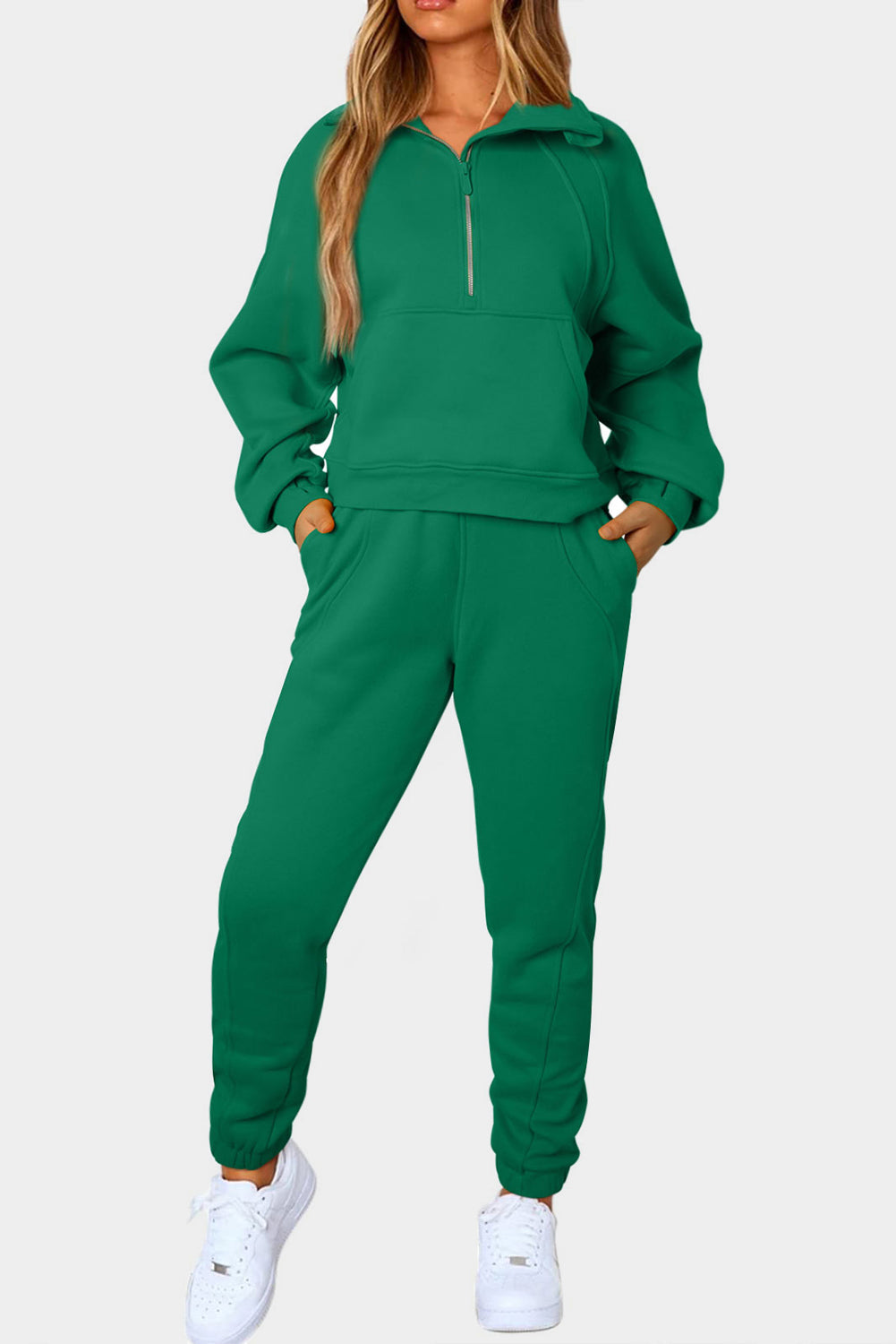 HALF-ZIP SPORTS SET WITH POCKETS - Evolve Elegance Boutique