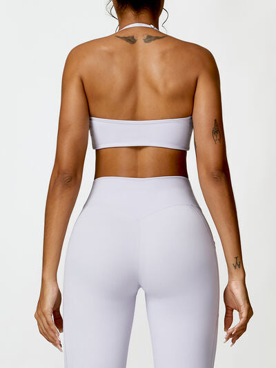 TWISTED HALTER NECK ACTIVE BRA - Evolve Elegance Boutique