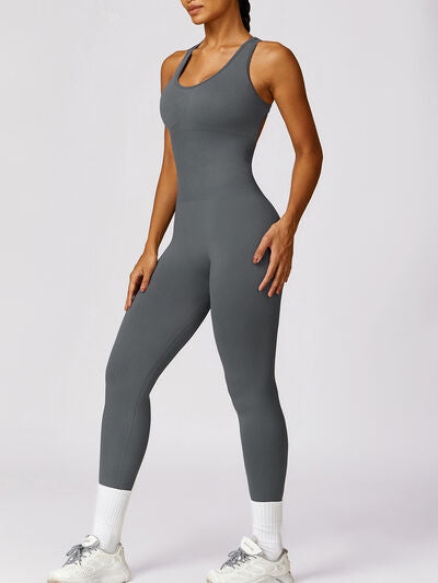 CUTOUT RACERBACK ACTIVE JUMPSUIT - Evolve Elegance Boutique