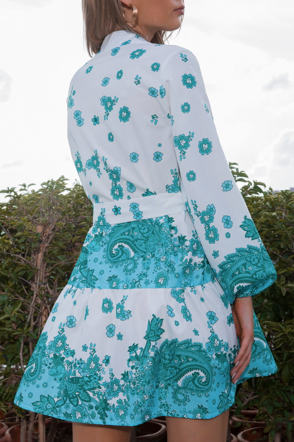 COLLARED NECK TIE WAIST SHIRT DRESS - Evolve Elegance Boutique