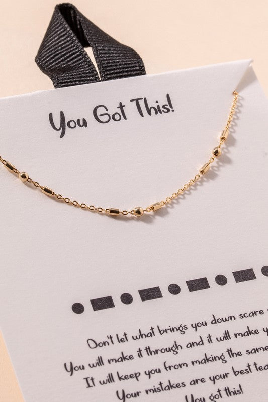 YOU GOT THIS MORSE CODE NECKLACE - Evolve Elegance Boutique