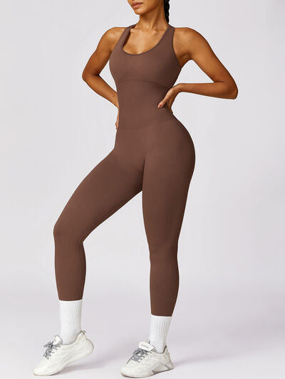 CUTOUT RACERBACK ACTIVE JUMPSUIT - Evolve Elegance Boutique