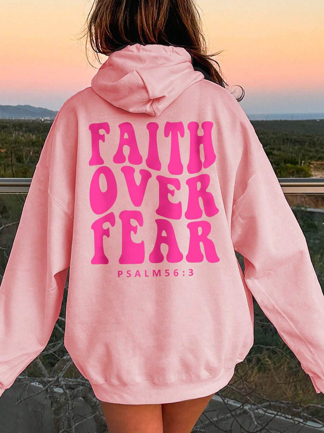 FAITH OVER FEAR DROPPED SHOULDER HOODIE - Evolve Elegance Boutique
