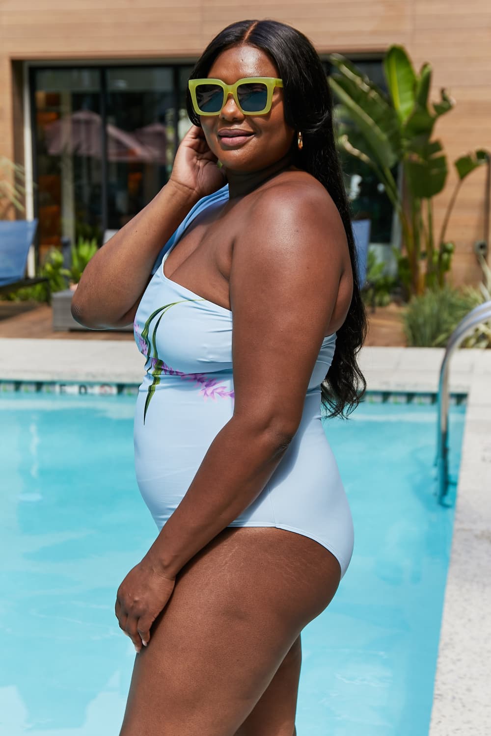 MARINA WEST SWIM VACAY MODE ONE SHOULDER SWIMSUIT IN PASTEL BLUE - Evolve Elegance Boutique