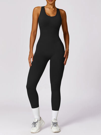 CUTOUT RACERBACK ACTIVE JUMPSUIT - Evolve Elegance Boutique
