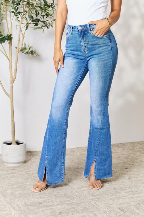BAYEAS SLIT FLARE JEANS - Evolve Elegance Boutique