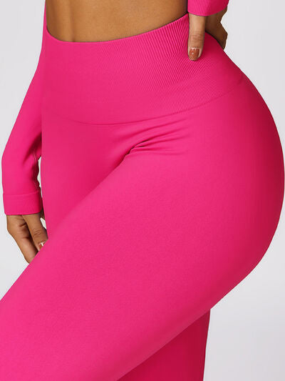 ZIP UP BASEBALL COLLAR OUTERWEAR AND HIGH WAIST PANTS ACTIVE SET - Evolve Elegance Boutique