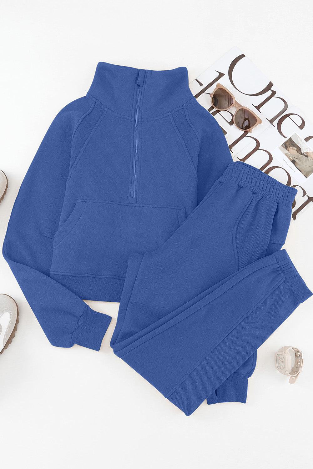 HALF-ZIP SPORTS SET WITH POCKETS - Evolve Elegance Boutique