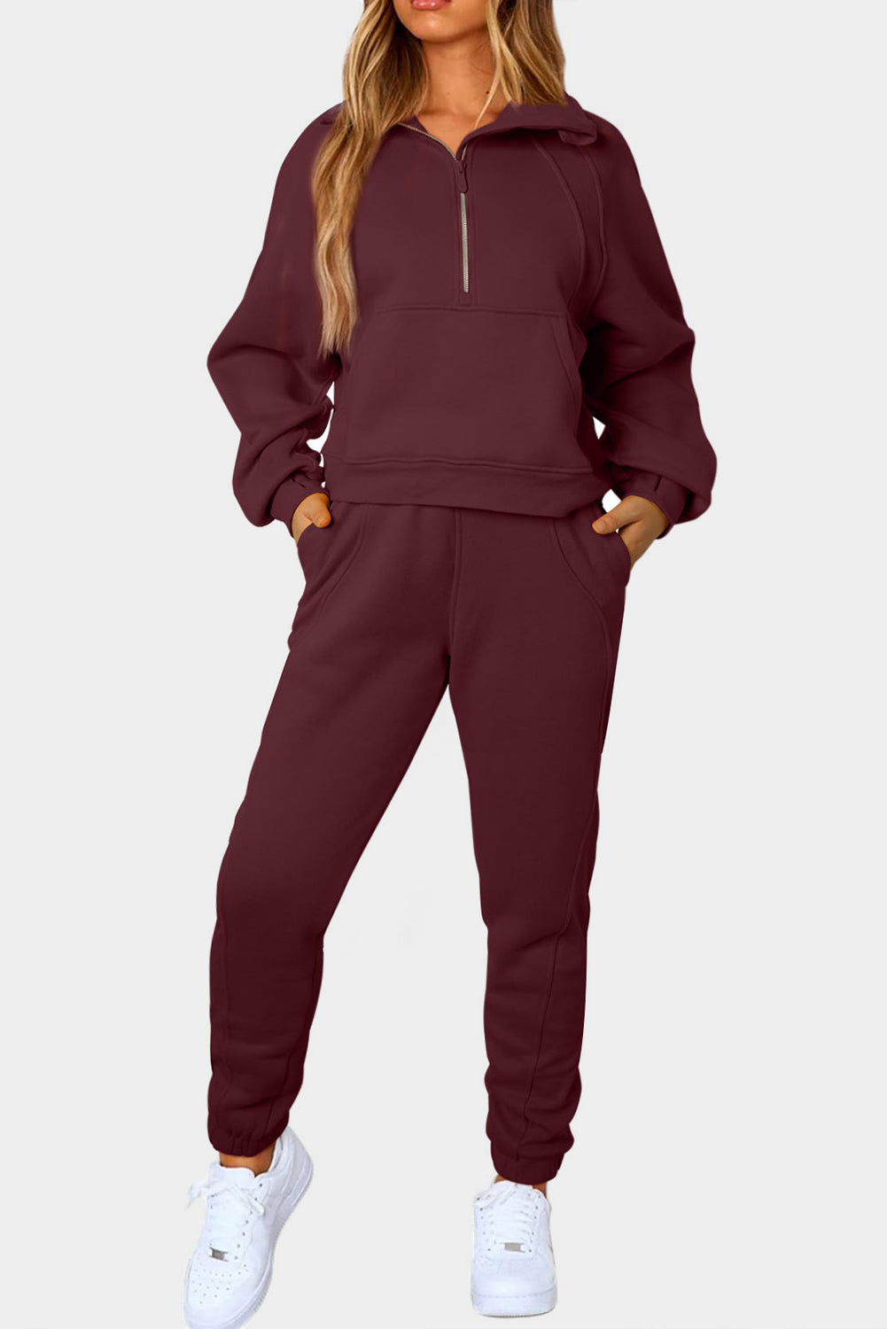 HALF-ZIP SPORTS SET WITH POCKETS - Evolve Elegance Boutique