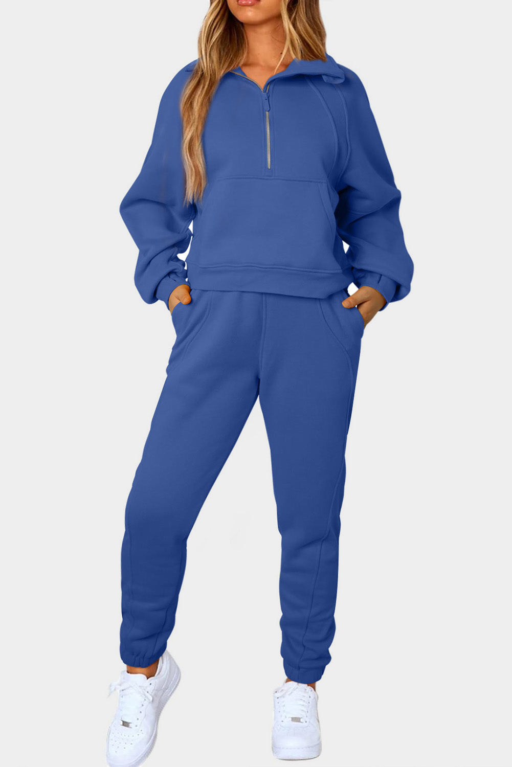 HALF-ZIP SPORTS SET WITH POCKETS - Evolve Elegance Boutique