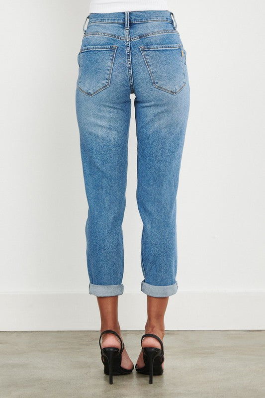 HIGH WAISTED BOYFRIEND JEANS - Style Boutiqe
